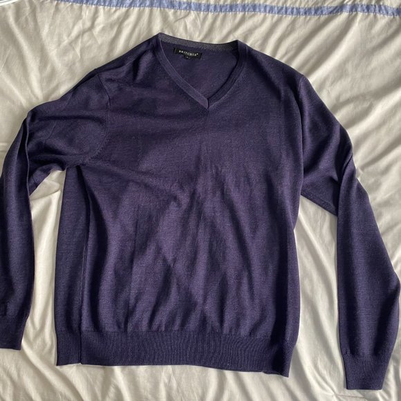 Britches Sweater Men's Purple Pullover Merino Wool - Picture 3 of 5
